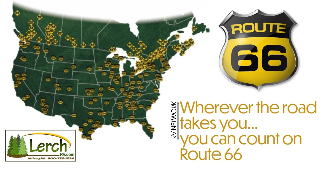 Route 66 RV Network map